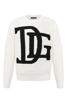 Мужской шерстяной свитер DOLCE & GABBANA белого цвета по цене 105000 руб., арт. GXB34T/JAVXB | Фото 1 Мужской шерстяной свитер DOLCE & GABBANA белого цвета, арт. GXB34T/JAVXB | Фото 1