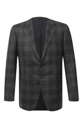 Мужской пиджак из шерсти и шелка ERMENEGILDO ZEGNA темно-зеленого цвета по цене 195000 руб., арт. 859500/122520 | Фото 1 Мужской пиджак из шерсти и шелка ERMENEGILDO ZEGNA темно-зеленого цвета, арт. 859500/122520 | Фото 1