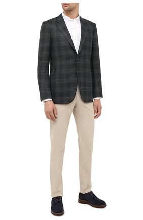 Мужской пиджак из шерсти и шелка ERMENEGILDO ZEGNA темно-зеленого цвета по цене 218500 руб., арт. 859500/122520 | Фото 2 Мужской пиджак из шерсти и шелка ERMENEGILDO ZEGNA темно-зеленого цвета, арт. 859500/122520 | Фото 2 (Длина (для топов): Стандартные; Материал внешний: Шерсть; Материал подклада: Купро; Рукава: Длинные; Стили: Классический; 1-2-бортные: Однобортные; Пиджаки М: Прямой; Случай: Коктейльный)