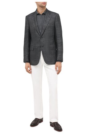 Мужской пиджак из кашемира и шелка ZEGNA COUTURE темно-серого цвета по цене 360500 руб., арт. 806N03/12C2N0 | Фото 2 Мужской пиджак из кашемира и шелка ZEGNA COUTURE темно-серого цвета, арт. 806N03/12C2N0 | Фото 2 (Материал внешний: Шелк, Шерсть, Кашемир; Материал подклада: Хлопок; Длина (для топов): Стандартные; Рукава: Длинные; Стили: Классический; 1-2-бортные: Однобортные; Пиджаки М: Прямой; Случай: Коктейльный)