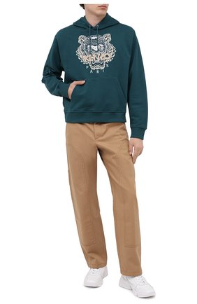 Мужской хлопковое худи KENZO темно-зеленого цвета по цене 26350 руб., арт. FA65SW3104XA | Фото 2 Мужской хлопковое худи KENZO темно-зеленого цвета, арт. FA65SW3104XA | Фото 2