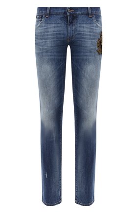 Мужские джинсы DOLCE & GABBANA синего цвета по цене 71950 руб., арт. GY07LZ/G8CR9 | Фото 1 Мужские джинсы DOLCE & GABBANA синего цвета, арт. GY07LZ/G8CR9 | Фото 1