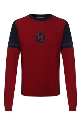 Мужской шерстяной джемпер DOLCE & GABBANA бордового цвета по цене 76900 руб., арт. GXB74Z/JAVXX | Фото 1 Мужской шерстяной джемпер DOLCE & GABBANA бордового цвета, арт. GXB74Z/JAVXX | Фото 1
