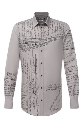 Мужская хлопковая рубашка DOLCE & GABBANA серого цвета по цене 67250 руб., арт. G5EJ0T/HP571 | Фото 1 Мужская хлопковая рубашка DOLCE & GABBANA серого цвета, арт. G5EJ0T/HP571 | Фото 1