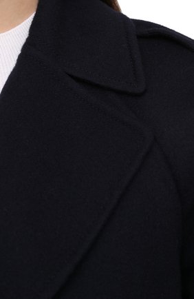 Женское кашемировое пальто LORO PIANA темно-синего цвета, арт. FAL2202 | Фото 6 (Материал внешний: Шерсть, Кашемир; Рукава: Длинные; Региональные ограничения белый список (Axapta Mercury): RU; Длина (верхняя одежда): Длинные; 1-2-бортные: Однобортные; Стили: Кэжуэл)