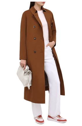 Женские кожаные кроссовки LORO PIANA оранжевого цвета по цене 78600 руб., арт. FAL2810 | Фото 2 Женские кожаные кроссовки LORO PIANA оранжевого цвета, арт. FAL2810 | Фото 2