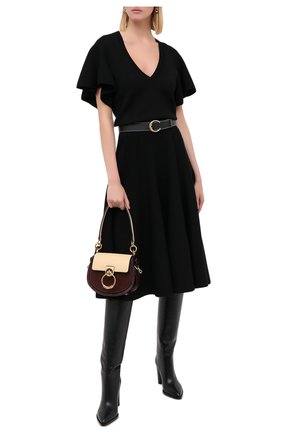 Женское шерстяное платье CHLOÉ черного цвета по цене 114500 руб., арт. CHC20AMR52640 | Фото 2 Женское шерстяное платье CHLOÉ черного цвета, арт. CHC20AMR52640 | Фото 2