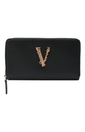 Женские кожаный кошелек VERSACE черного цвета по цене 49950 руб., арт. DPDG326V/D7VIT | Фото 1 Женские кожаный кошелек VERSACE черного цвета, арт. DPDG326V/D7VIT | Фото 1