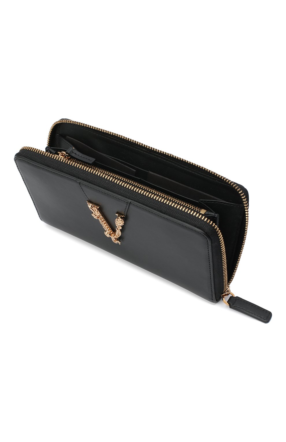 Женские кожаный кошелек VERSACE черного цвета по цене 49950 руб., арт. DPDG326V/D7VIT | Фото 3 Женские кожаный кошелек VERSACE черного цвета, арт. DPDG326V/D7VIT | Фото 3