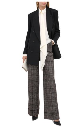 Женские брюки из шерсти и хлопка DOLCE & GABBANA коричневого цвета по цене 86300 руб., арт. FTBM0T/FQMH2 | Фото 2 Женские брюки из шерсти и хлопка DOLCE & GABBANA коричневого цвета, арт. FTBM0T/FQMH2 | Фото 2