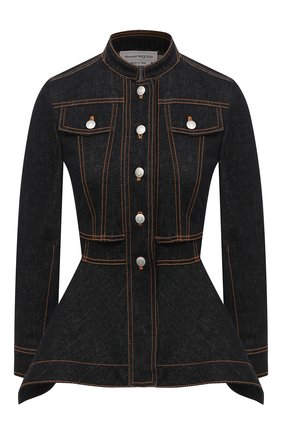 Женский джинсовый жакет ALEXANDER MCQUEEN черного цвета по цене 130500 руб., арт. 628168/QMAA2 | Фото 1 Женский джинсовый жакет ALEXANDER MCQUEEN черного цвета, арт. 628168/QMAA2 | Фото 1