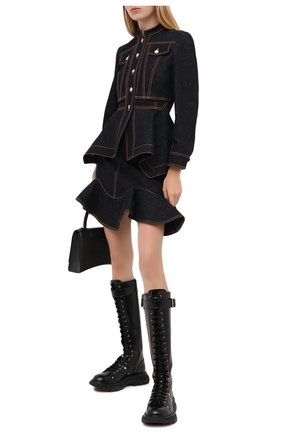 Женский джинсовый жакет ALEXANDER MCQUEEN черного цвета по цене 130500 руб., арт. 628168/QMAA2 | Фото 2 Женский джинсовый жакет ALEXANDER MCQUEEN черного цвета, арт. 628168/QMAA2 | Фото 2