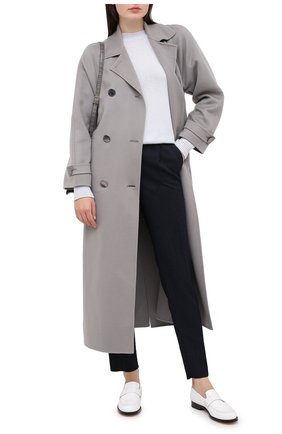 Женские шерстяные брюки EMPORIO ARMANI темно-синего цвета по цене 43500 руб., арт. 0NP51T/02157 | Фото 2 Женские шерстяные брюки EMPORIO ARMANI темно-синего цвета, арт. 0NP51T/02157 | Фото 2
