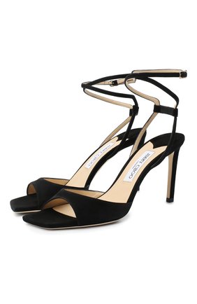 Женские замшевые босоножки mori 85 JIMMY CHOO черного цвета по цене 59950 руб., арт. M0RI 85/SUE | Фото 1 Женские замшевые босоножки mori 85 JIMMY CHOO черного цвета, арт. M0RI 85/SUE | Фото 1
