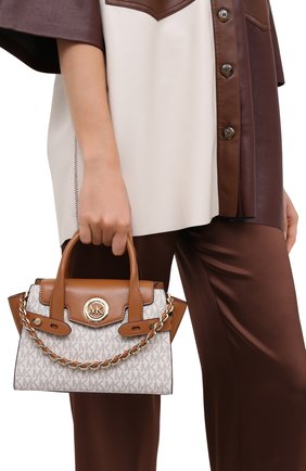 Женская сумка carmen small MICHAEL MICHAEL KORS бежевого цвета по цене 32150 руб., арт. 30T0GNMM0B | Фото 2 Женская сумка carmen small MICHAEL MICHAEL KORS бежевого цвета, арт. 30T0GNMM0B | Фото 2