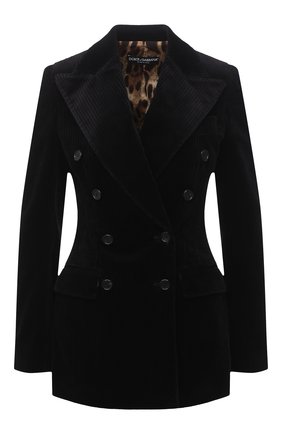 Женский хлопковый жакет DOLCE & GABBANA черного цвета по цене 169000 руб., арт. F29HXT/FUWCV | Фото 1 Женский хлопковый жакет DOLCE & GABBANA черного цвета, арт. F29HXT/FUWCV | Фото 1