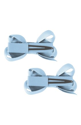 Детская набор из двух заколок boutique bow MILLEDEUX голубого цвета по цене 1280 руб., арт. 307-Pigtail- CGC-01 | Фото 2 Детская набор из двух заколок boutique bow MILLEDEUX голубого цвета, арт. 307-Pigtail- CGC-01 | Фото 2