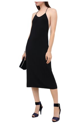 Женские текстильные босоножки TOM FORD синего цвета по цене 79950 руб., арт. W2687R-TSA007 | Фото 2 Женские текстильные босоножки TOM FORD синего цвета, арт. W2687R-TSA007 | Фото 2 (Материал внутренний: Натуральная кожа; Материал внешний: Текстиль; Подошва: Плоская; Каблук высота: Высокий; Каблук тип: Шпилька)