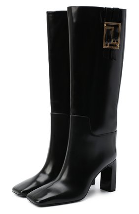 Женские кожаные сапоги meander VERSACE черного цвета по цене 116000 руб., арт. DST440M/DVTA4 | Фото 1 Женские кожаные сапоги meander VERSACE черного цвета, арт. DST440M/DVTA4 | Фото 1