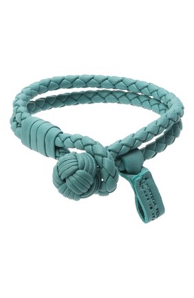 Женский кожаный браслет BOTTEGA VENETA голубого цвета по цене 22200 руб., арт. 612982/V00BG | Фото 1 Женский кожаный браслет BOTTEGA VENETA голубого цвета, арт. 612982/V00BG | Фото 1
