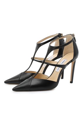 Женская кожаные туфли saoni 100 JIMMY CHOO черного цвета по цене 59950 руб., арт. SA0NI 100/KID | Фото 1 Женская кожаные туфли saoni 100 JIMMY CHOO черного цвета, арт. SA0NI 100/KID | Фото 1
