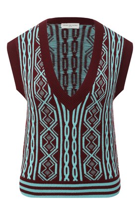Женский шерстяной жилет DRIES VAN NOTEN бордового цвета по цене 39200 руб., арт. 202-31201-1700 | Фото 1 Женский шерстяной жилет DRIES VAN NOTEN бордового цвета, арт. 202-31201-1700 | Фото 1