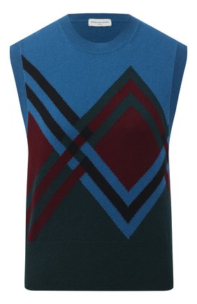 Женский жилет из кашемира и шерсти DRIES VAN NOTEN синего цвета по цене 39200 руб., арт. 202-31244-1716 | Фото 1 Женский жилет из кашемира и шерсти DRIES VAN NOTEN синего цвета, арт. 202-31244-1716 | Фото 1