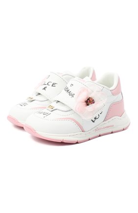 Детские кожаные кроссовки DOLCE & GABBANA белого цвета по цене 20950 руб., арт. DN0153/AW773 | Фото 1 Детские кожаные кроссовки DOLCE & GABBANA белого цвета, арт. DN0153/AW773 | Фото 1