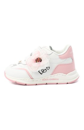 Детские кожаные кроссовки DOLCE & GABBANA белого цвета по цене 20950 руб., арт. DN0153/AW773 | Фото 2 Детские кожаные кроссовки DOLCE & GABBANA белого цвета, арт. DN0153/AW773 | Фото 2