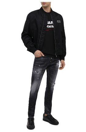 Мужские кожаные кеды DSQUARED2 черного цвета по цене 26850 руб., арт. SNM0079 01501155 | Фото 2 Мужские кожаные кеды DSQUARED2 черного цвета, арт. SNM0079 01501155 | Фото 2