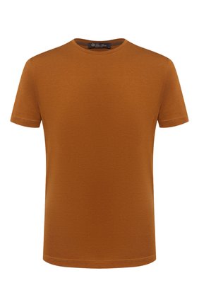 Мужская футболка из шелка и хлопка LORO PIANA светло-коричневого цвета по цене 43050 руб., арт. FAF6128 | Фото 1 Мужская футболка из шелка и хлопка LORO PIANA светло-коричневого цвета, арт. FAF6128 | Фото 1