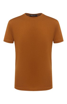 Мужская футболка из шелка и хлопка LORO PIANA светло-коричневого цвета по цене 49950 руб., арт. FAF6128 | Фото 1