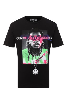 Мужская хлопковая футболка COMME DES FUCKDOWN черного цвета по цене 4990 руб., арт. CDFU1086 | Фото 1 Мужская хлопковая футболка COMME DES FUCKDOWN черного цвета, арт. CDFU1086 | Фото 1