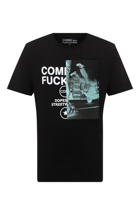 Мужская хлопковая футболка COMME DES FUCKDOWN черного цвета по цене 4990 руб., арт. CDFU1083 | Фото 1 Мужская хлопковая футболка COMME DES FUCKDOWN черного цвета, арт. CDFU1083 | Фото 1
