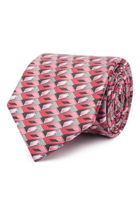Мужской шелковый галстук ZILLI красного цвета, арт. 51102/TIE | Фото 1 (Материал: Текстиль, Шелк; Принт: С принтом; Региональные ограничения белый список (Axapta Mercury): RU)