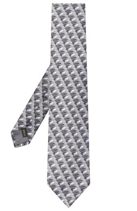 Мужской шелковый галстук ZILLI серого цвета, арт. 51102/TIE | Фото 2 (Материал: Текстиль, Шелк; Принт: С принтом; Региональные ограничения белый список (Axapta Mercury): RU)