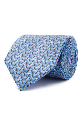 Мужской шелковый галстук ZILLI синего цвета, арт. 51099/TIE | Фото 1 (Материал: Текстиль, Шелк; Принт: С принтом; Региональные ограничения белый список (Axapta Mercury): RU)
