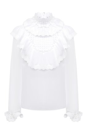 Женская хлопковая блузка DOLCE & GABBANA белого цвета по цене 76750 руб., арт. F74R5T/FU5RF | Фото 1 Женская хлопковая блузка DOLCE & GABBANA белого цвета, арт. F74R5T/FU5RF | Фото 1