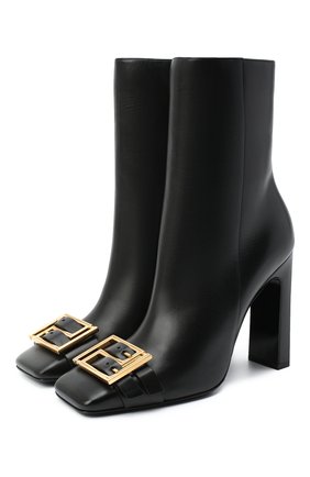 Женские кожаные ботильоны VERSACE черного цвета по цене 79200 руб., арт. DST434P/DVT2P | Фото 1 Женские кожаные ботильоны VERSACE черного цвета, арт. DST434P/DVT2P | Фото 1