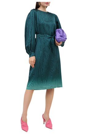 Женское платье из вискозы DRIES VAN NOTEN бирюзового цвета по цене 95300 руб., арт. 202-38645-1158 | Фото 2 Женское платье из вискозы DRIES VAN NOTEN бирюзового цвета, арт. 202-38645-1158 | Фото 2