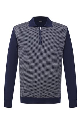 Мужское поло из кашемира и шелка KITON синего цвета по цене 184500 руб., арт. UK1190Z | Фото 1 Мужское поло из кашемира и шелка KITON синего цвета, арт. UK1190Z | Фото 1