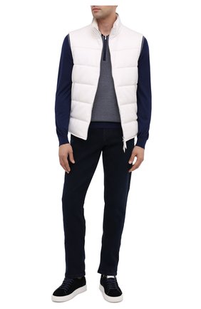 Мужское поло из кашемира и шелка KITON синего цвета по цене 184500 руб., арт. UK1190Z | Фото 2 Мужское поло из кашемира и шелка KITON синего цвета, арт. UK1190Z | Фото 2