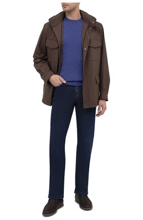 Мужской шерстяной джемпер IL BORGO CASHMERE синего цвета по цене 62050 руб., арт. 56-561-01G0 | Фото 2 Мужской шерстяной джемпер IL BORGO CASHMERE синего цвета, арт. 56-561-01G0 | Фото 2