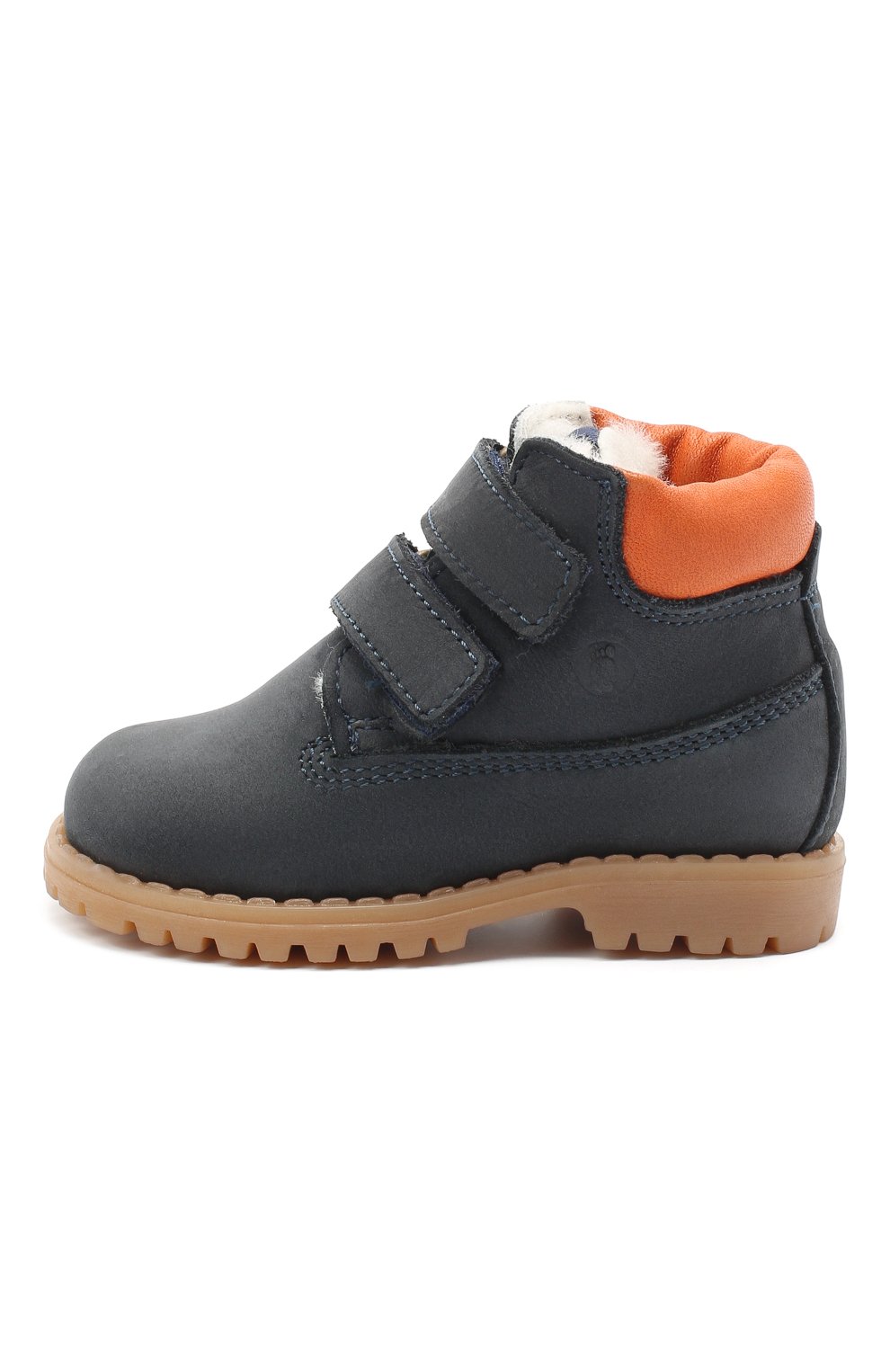 Детские кожаные ботинки WALKEY темно-синего цвета, арт. Y1B4-40015-0415/19-24 | Фото 2 (Материал утеплителя: Натуральный мех; Региональные ограничения белый список (Axapta Mercury): RU)