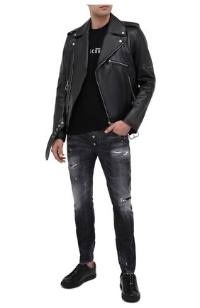 Мужская хлопковая футболка DSQUARED2 черного цвета по цене 16100 руб., арт. S79GC0010/S23009 | Фото 2 Мужская хлопковая футболка DSQUARED2 черного цвета, арт. S79GC0010/S23009 | Фото 2