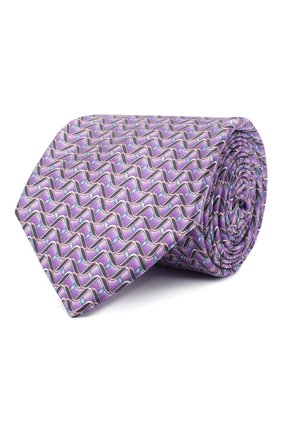 Мужской шелковый галстук ZILLI фиолетового цвета, арт. 51099/TIE | Фото 1 (Материал: Текстиль, Шелк; Принт: С принтом; Региональные ограничения белый список (Axapta Mercury): RU)