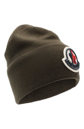 Мужская шерстяная шапка MONCLER зеленого цвета по цене 23100 руб., арт. F2-091-9Z736-00-A9526 | Фото 1 Мужская шерстяная шапка MONCLER зеленого цвета, арт. F2-091-9Z736-00-A9526 | Фото 1