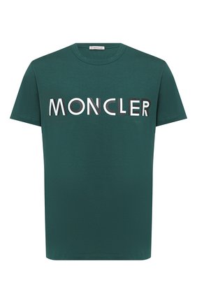 Мужская хлопковая футболка MONCLER зеленого цвета по цене 18000 руб., арт. F2-091-8C759-10-8390T | Фото 1 Мужская хлопковая футболка MONCLER зеленого цвета, арт. F2-091-8C759-10-8390T | Фото 1