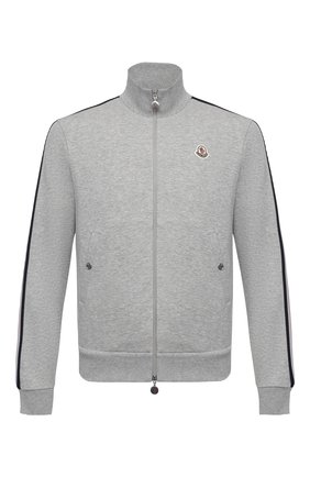 Мужская хлопковая толстовка MONCLER серого цвета по цене 38600 руб., арт. F2-091-8G753-00-V8162 | Фото 1 Мужская хлопковая толстовка MONCLER серого цвета, арт. F2-091-8G753-00-V8162 | Фото 1