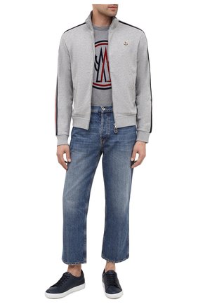 Мужская хлопковая толстовка MONCLER серого цвета по цене 38600 руб., арт. F2-091-8G753-00-V8162 | Фото 2 Мужская хлопковая толстовка MONCLER серого цвета, арт. F2-091-8G753-00-V8162 | Фото 2